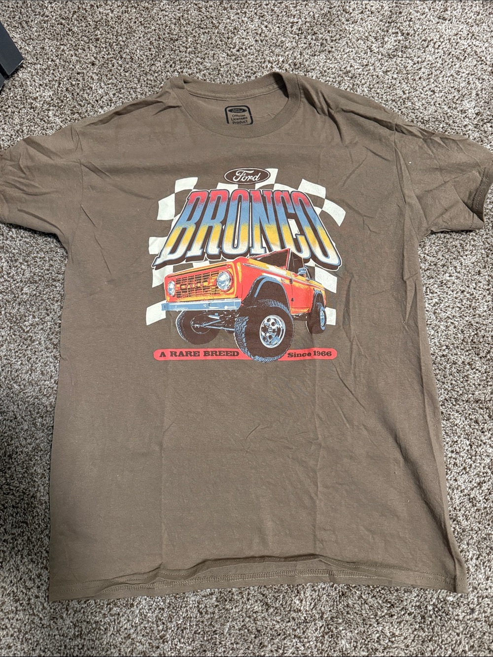 Ford Brown Tee with Red & Yellow Bronco Graphic